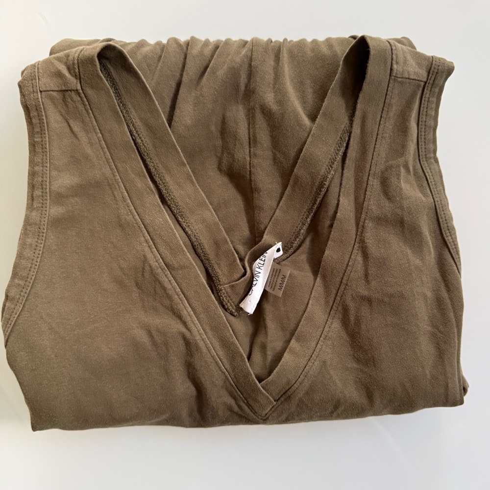 Calvin Klein V-Neck jumpsuit in Olive